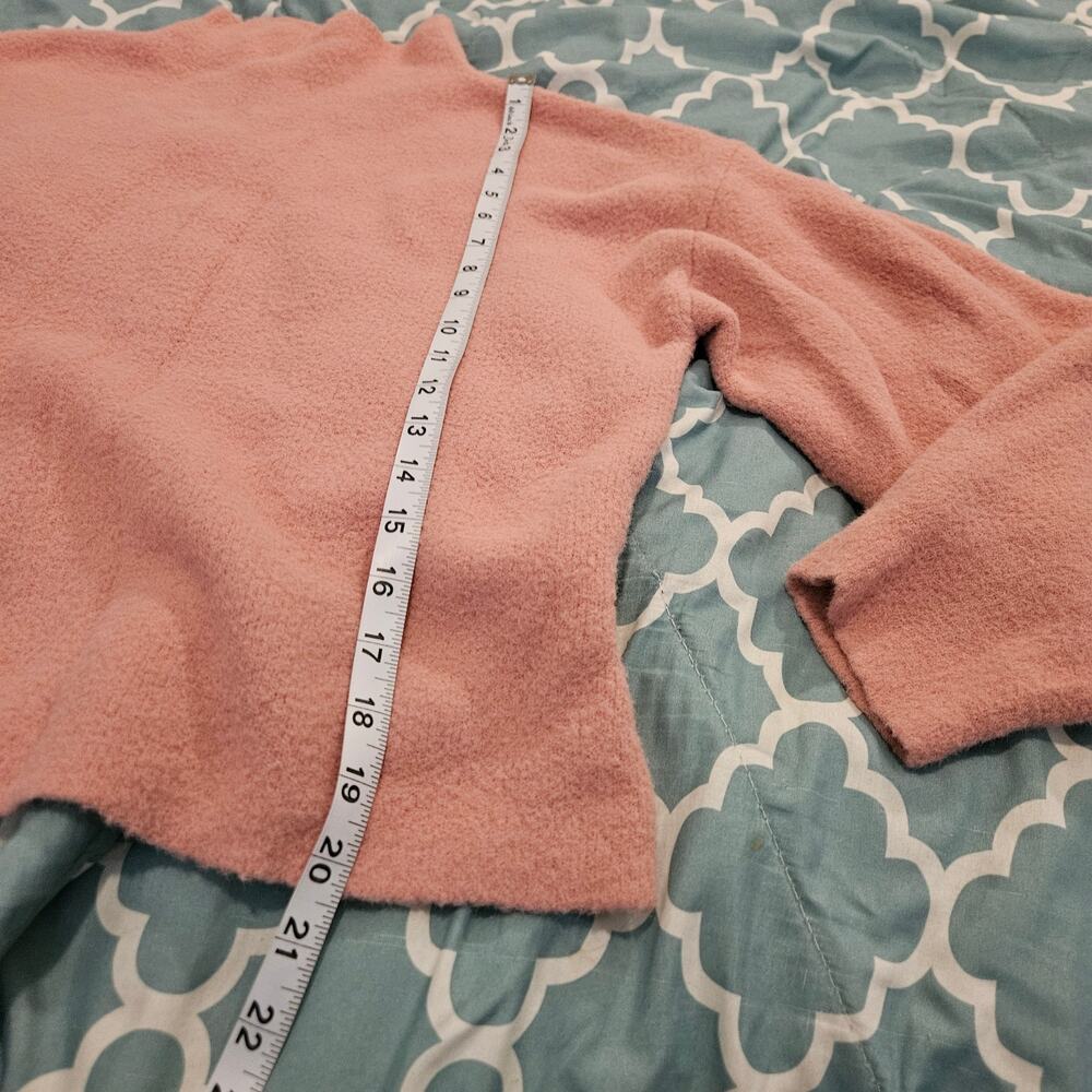 Express Women's Small Blush Pink Fuzzy Mock Neck Sweater Soft Cozy Knit - Picture 7 of 9